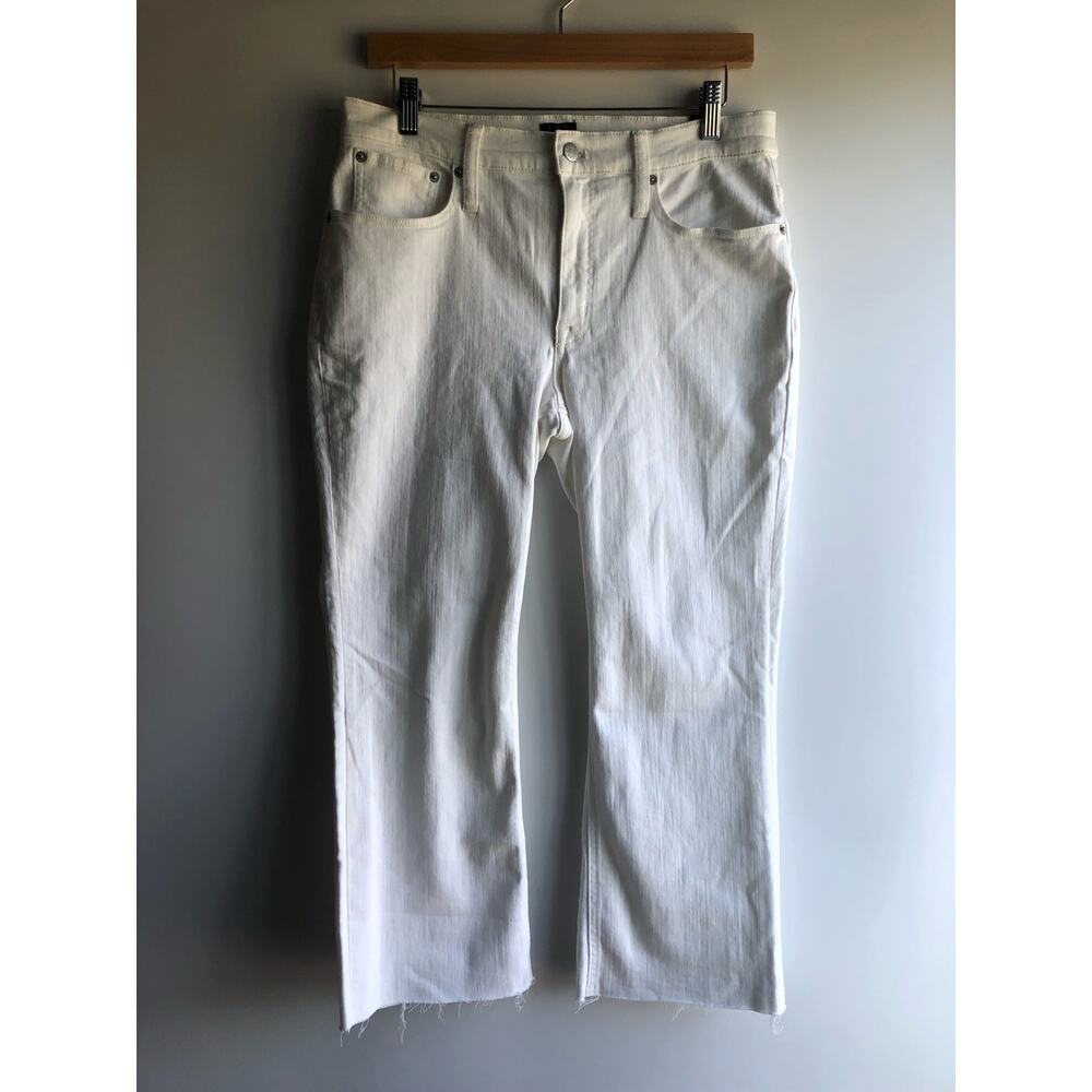 New J.Crew Factory Flare Crop White Jeans in Signature Stretch Size 30P